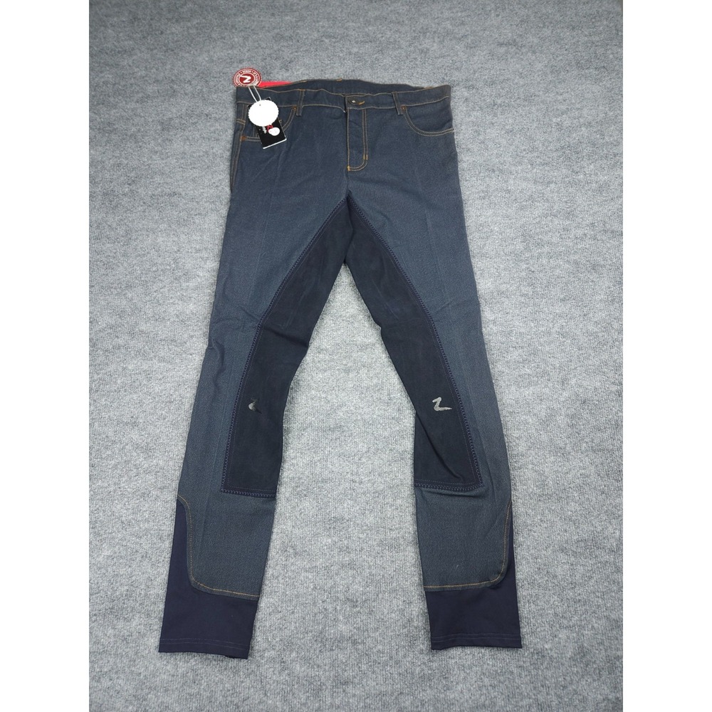 HORZE Breeches Men's XL (FITS 34 x 31) Blue MARK's Denim Equestrian Stretch NWT